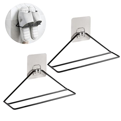 2pcs Wall Mounted Wrought Iron Shoe Rack for Slippers and Sneakers Storage Organizer Space-saving for Tidy Homes