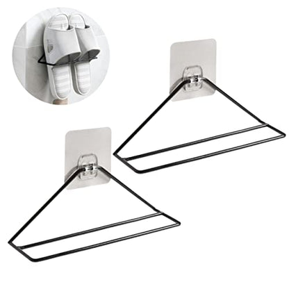 2pcs Wall Mounted Wrought Iron Shoe Rack for Slippers and Sneakers Storage Organizer Space-saving for Tidy Homes
