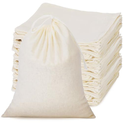 Tatuo 50 Pieces 4 x 6 Inches Muslin Cotton Drawstring Bags Canvas Linen Sachet Bag Reusable Empty Gift Pouch for Party Home Supplies - size: 4 x 6 Inches (Pack of 50)