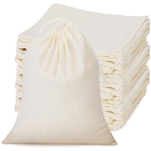 Tatuo 50 Pieces 4 x 6 Inches Muslin Cotton Drawstring Bags Canvas Linen Sachet Bag Reusable Empty Gift Pouch for Party Home Supplies - size: 4 x 6 Inches (Pack of 50)