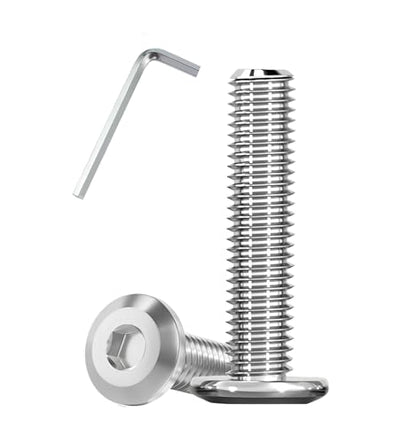Metuja 1/4-20x1-1/2 Flat Head Hex Socket Cap Screws Bolts,304 Stainless Steel Fully Threaded Machine Screws with Hex Key (20PCS) Corrosion-Resistant for Furniture/Machinery - size: 1/4-20 x 1-1/2"