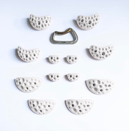 Moon Rock Climbing Holds Easy to Grab for Home Climbing Walls and Swing Sets. Positive in Cut Jugs Great for Kids. Dual Texture, Eco Friendly, Non-Toxic. 2X Stronger Recycled Material. (Bone White) - color: Bone White