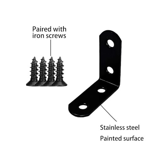 16 Pcs L Bracket Corner, Bracket Stainless Steel Lock Pin with 64 Screws, Suitable for Cabinets, Kitchens, Furniture, Bookshelves - size: 16 Pcs L Bracket Corner