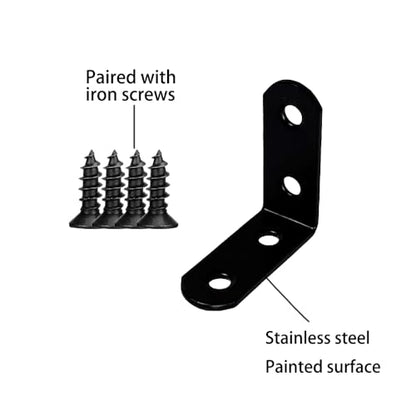 16 Pcs L Bracket Corner, Bracket Stainless Steel Lock Pin with 64 Screws, Suitable for Cabinets, Kitchens, Furniture, Bookshelves - size: 16 Pcs L Bracket Corner
