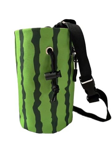 Chalk Bag for Rock Climbing - Bouldering Chalk Bucket with Quick-Clip Belt, Zipper Pocket and Brush Holder - style: Watermelon