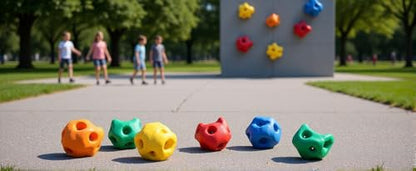 Rock Climbing Holds Set, Colorful Ergonomic Stones with Textured Grip for Indoor Outdoor Climbing Walls