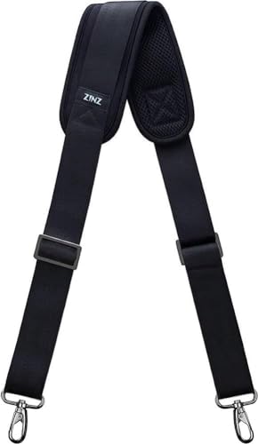 ZINZ Bag Shoulder Strap, Padded Adjustable Shoulder Strap Replacement - color: Black, size: 79"