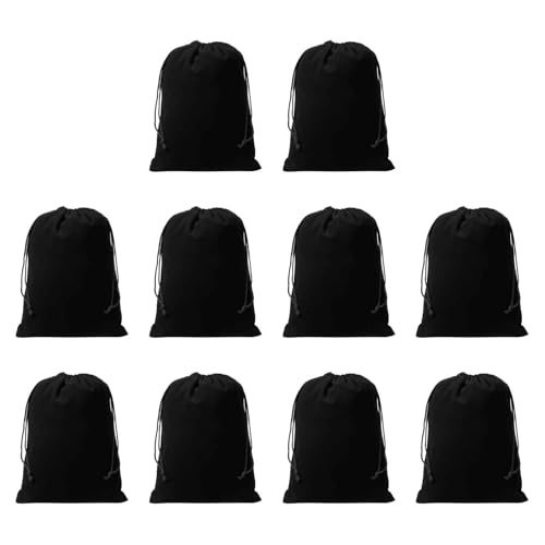 Drawstring Dice Bag 5.91" x 7.87" Durable Flocking Cloth Tarot Card Bag Perfect for Dice Storage & Jewelry & Chess & Cosplay Coin & Board Gaming Accessories (Black, 10pcs) - color: Black, size: 5.91"x7.87"