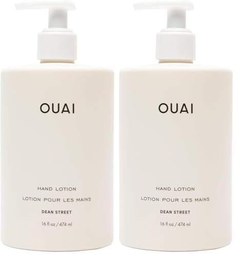OUAI Hand Lotion - Daily, Lightweight, Hydrating Lotion for Dry Skin - Made with Avocado, Rosehip and Jojoba Oil to Lock in Moisture - Never Greasy (16 Fl Oz) (Pack of 2) - size: 16 Fl Oz (Pack of 2)