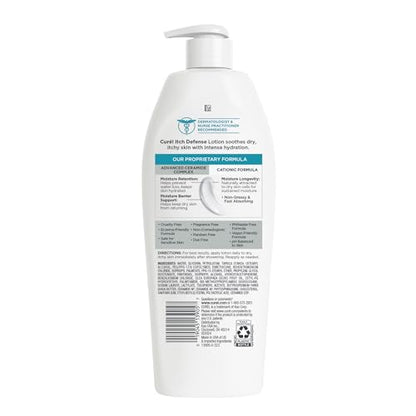 Curel Itch Defense Calming Body Lotion, Moisturizer for Dry, Itchy Skin, Body and Hand Lotion, with Advanced Ceramide Complex, Pro-Vitamin B5, Shea Butter, 13 Oz | Soothes Itchy Skin, Prevents Eczema Flare-Ups, Ceramide Moisturizer, Fragrance-Free, Dermat