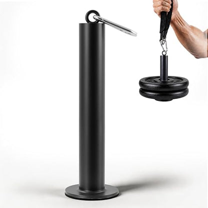 Loading Pin for Cable Pulley System, 500LB Capacity Weight Stack Pin with Carabiner, Fits 1" & 2" Olympic Plates, Anti-Slip Base for Home Gym, Power Rack & LAT Pulldown Attachment - color: Black-2"loading pin