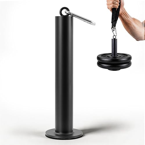 Loading Pin for Cable Pulley System, 500LB Capacity Weight Stack Pin with Carabiner, Fits 1" & 2" Olympic Plates, Anti-Slip Base for Home Gym, Power Rack & LAT Pulldown Attachment - color: Black-2"loading pin