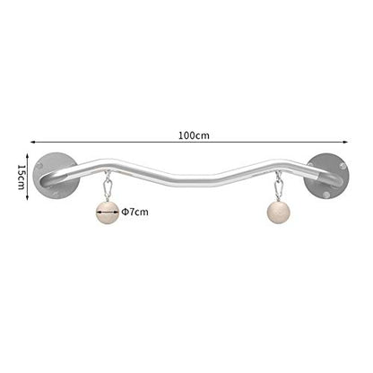 Pull-Up Bars Wall-Mounted Horizontal Bar, Home Pull-Up Wrist Strength Training Finger Grip Ball, Rock Climbing Equipment, Load 200Kg, Black/Silver