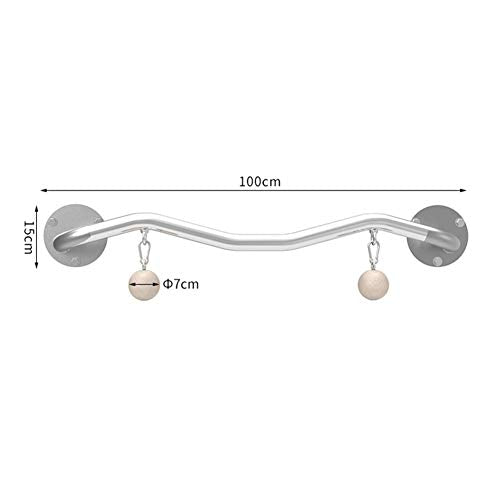 AGYH Wall-Mounted Horizontal Bar, Home Pull-up Wrist Strength Training Finger Grip Ball, Rock Climbing Equipment, Load 200kg, Black/Silver - color: Silver
