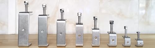 Stainless Steel C Clamps 3.8In for Mounting, Heavy Duty Metal U Clamp for Metal Working Small Desk Clamp with Stable Wide Jaw Opening & Protective Pads/I-Beam Design (2pcs) - color: 4 In-2pcs-102mm
