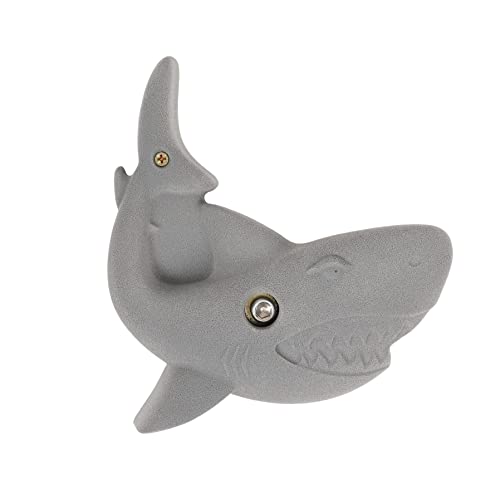 Atomik Climbing Holds XL Bolt-On Shark in Earth Tone Gray