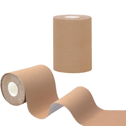 Kinesiology Tape,2Roll,3in x 5.5yd| Extra Wide Waterproof Latex Free Sport Tape,|Medical Grade Cotton Elastic Athletic Tape for Muscle Pain Relief & Joint Support, Breathable K Tape (Uncut-Flesh) - color: 2rolls-(3 Inch Uncut-flesh)