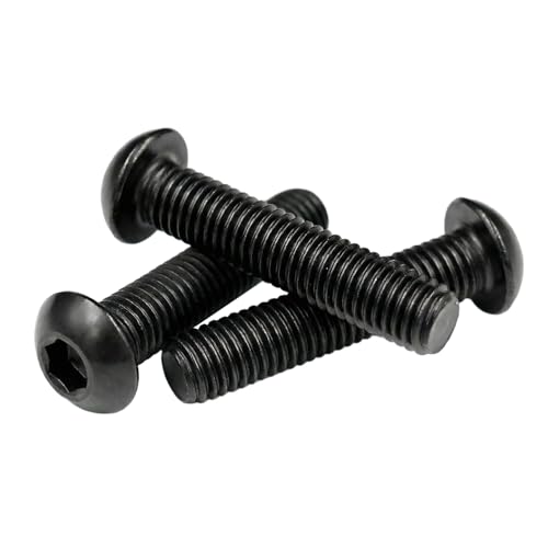 M3 x 5mm(50 Pack) Button Head Hex Socket Cap Screws Bolts, Hex Drive Bright Finish Fully Machine Thread, Corrosion Resistant Black Oxide 304 Stainless Steel 18-8 Screws - size: M3 x 5mm