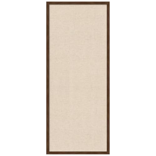 Amanti Art Framed Fabric Pinboard 17 x 41, Neutral Linen Pinboard Printed Rustic Farmhouse Bulletin Board for Use as a Vision Board or Wall Organization, Carlisle Brown Narrow Frame - color: Carlisle Brown Narrow, size: 41"L x 17"W