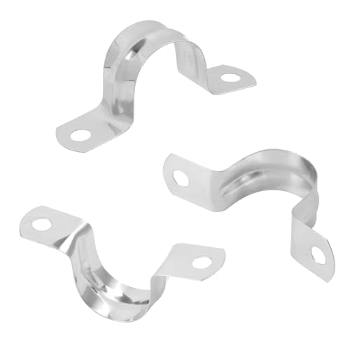300 PCS 1 Inch Stainless Steel Rigid Pipe Strap, M25 Conduit Clamps, U Bracket Mounting Clamps with Two Hole, U Tube Pipe Clamp for Chemical Industry, Commercial - size: 300 PCS 1 Inch