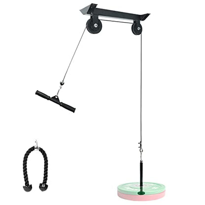 Luwint Ceiling Mount Fitness Pulley System, LAT Pulldown Attachments for DIY Home Gym Garage