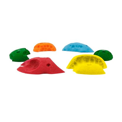Atomik Rock Climbing Holds 6 Small Screw-On Limestones in Assorted Bright Tones