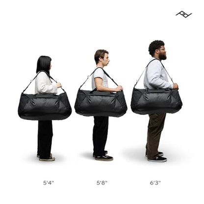 Peak Design Travel Duffel 65L, Eclipse, Weatherproof, Extra-Wide Zip, 4 External Pockets, Fits Packing & Camera Cubes, Ideal Weekend Bag, Versatile Duffel for Travel & Everyday Use - color: Eclipse, size: 65L