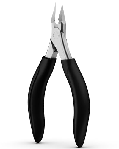 BEZOX Professional Toenail Clippers - Heavy Duty Toe Nail Clippers for Thick Toenails & Ingrown Nails | Long Handle Nails Clipper for Seniors with Comfort Grip & Ultra Sharp Blade - Black - color: Black