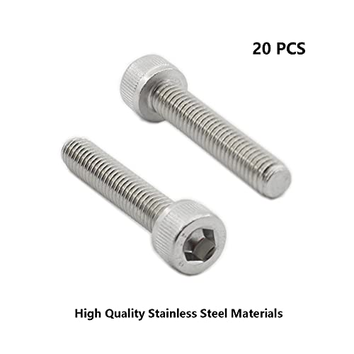 20 PCS Socket Head Cap Screws, TTZEZE 304 Stainless Steel Metric Machine Bolts Hex Socket Screw, Socket Drive Bright Finish Full Machine Threads for Shelf Chair Desk Install Repair (M6x30mm) - color: M6, size: 30mm
