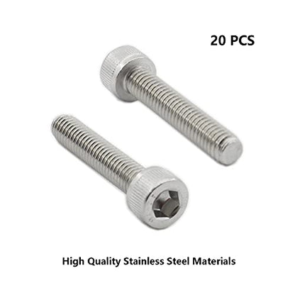 20 PCS Socket Head Cap Screws, TTZEZE 304 Stainless Steel Metric Machine Bolts Hex Socket Screw, Socket Drive Bright Finish Full Machine Threads for Shelf Chair Desk Install Repair (M6x30mm) - color: M6, size: 30mm