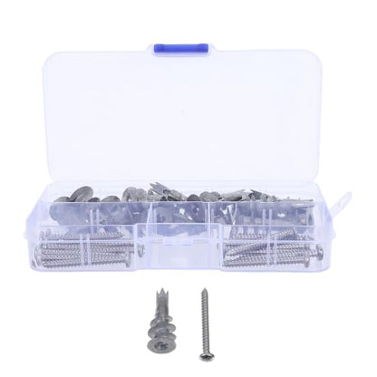 Artibetter 30 Sets Zinc Alloy Drywall Anchors with M4.2 Self Drilling Screws Heavy Duty Hollow Wall Expansion Screw Kit for Concrete and Plasterboard Reinforced Support for Mounting Lights