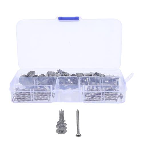 Artibetter 30 Sets Zinc Alloy Drywall Anchors with M4.2 Self Drilling Screws Heavy Duty Hollow Wall Expansion Screw Kit for Concrete and Plasterboard Reinforced Support for Mounting Lights