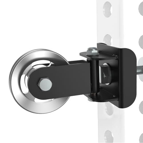 Aluminum Alloy Rotating Pulley Attachment for 3×3 Power Racks Heavy-Duty Cable Pulley with 180° Pivot Smooth CNC Machined Wheel Bolt-On Cable Station Upgrade for Home Gym - color: 1 piece only