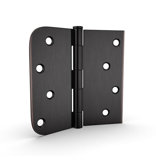 24 Pack goldenwarm 4in Oil Rubbed Bronze Door Hinges Interior Door Hinges 4 x 4 Inch with Square & Round Corners, Iron Material - color: Oil Rubbed Bronze, size: 24 Pack
