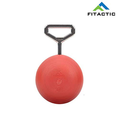 Rock Climbing Solid Training Cannonball Power Pull Up Ball Hold Grips for Straps for Finger, Forearm, Biceps, Back Muscles (Red, 3.5") Bundle with Upgraded 1 Pair Eagle Loops Grip for Fing