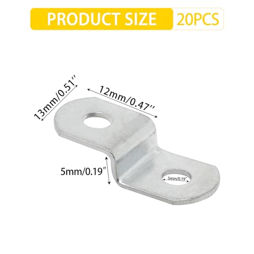 Offset Clips for Picture Framing, Z-Shape Canvas Mounting Clips with Mounting Hole, with Screws (20pcs, 5mm) - size: 5mm