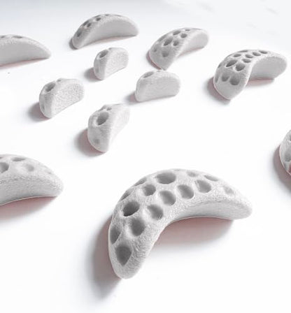 Moon Rock Climbing Holds Easy to Grab for Home Climbing Walls and Swing Sets. Positive in Cut Jugs Great for Kids. Dual Texture, Eco Friendly, Non-Toxic. 2X Stronger Recycled Material. (Bone White) - color: Bone White