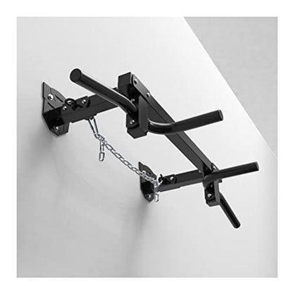 Wall-Mounted Pull-Up Bars/Climbing Frames, Steel Fitness Bar with 4 Rings and 4 Handles, Resistance Band Sandbag Suspension Equipment
