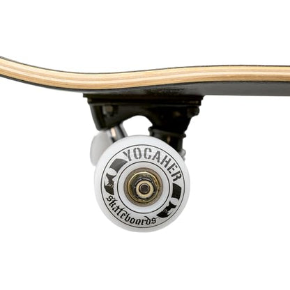 Yocaher Poker Series Pro Complete Skateboard 7.75” x 31” – Double Kick Concave Deck, ABEC-9 Bearings, 54mm Wheels, Aluminum Alloy Trucks, BlackWidow Grip Tape – Trick Skateboard for Beginners & Teens - color: Ace of Spades Black