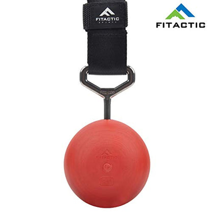 Rock Climbing Solid Training Cannonball Bomb Power Pull Up Ball Hold Grips for Straps for Finger, Forearm, Biceps, Back Muscles (Red, 3") Bundle with Upgraded 1 Pair Eagle Loops Grip for Fing