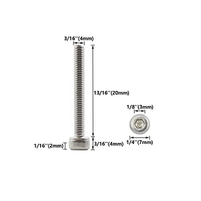 20 PCS Socket Head Cap Screws, TTZEZE 304 Stainless Steel Metric Machine Bolts Hex Socket Screw, Socket Drive Bright Finish Full Machine Threads for Shelf Chair Desk Install Repair (M4x20mm) - color: M4, size: 20mm