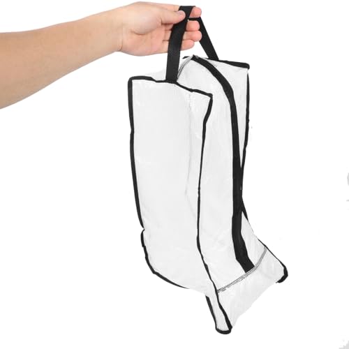 INOOMP 4-Pcs Boot Storage Cases with Zipper for Shoes - Clear PVC Pouch