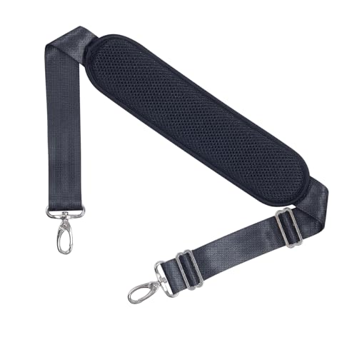 60 Inch Shoulder Strap for Bag with Removable Ultra-Thick Pad | 60" Shoulder Strap with Removable Thick Pad,Adjustable Buckles and Metal Hooks, for Briefcase/Laptop/Messenger/Luggage Bag - color: Black