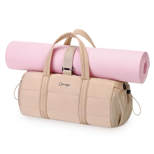 20L Gym Bag for Women, Medium Sport Duffel Bag with Yoga Mat Strap,Wet Pocket, Water-Resistant Adjustable Strap for Gym Yoga, Pink - color: Pink, size: 20l Medium