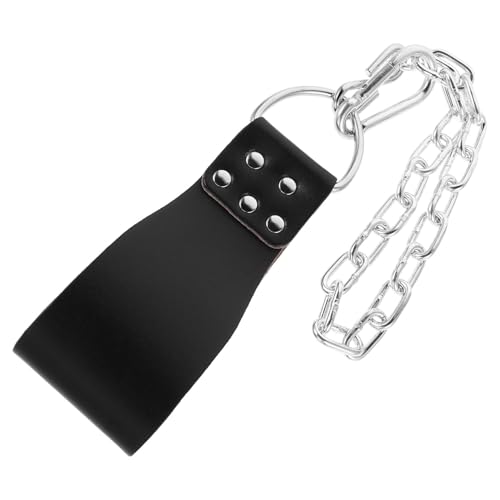 Weighted Dip Belt with Iron Chain for Men, Heavy Duty Pull-up Weight Belt for Bodybuilding, Powerlifting, and Gym Training, Black Waist Support Workout Accessory