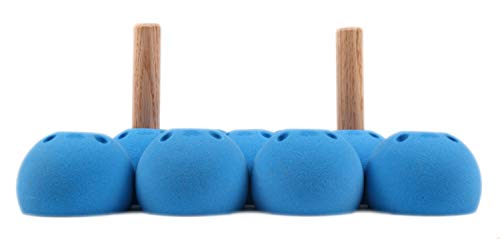 Atomik Climbing Holds Set of 10 Peg Board Receivers in Blue for Vertical Walls with Included 1.25 inch Hardwood Pegs