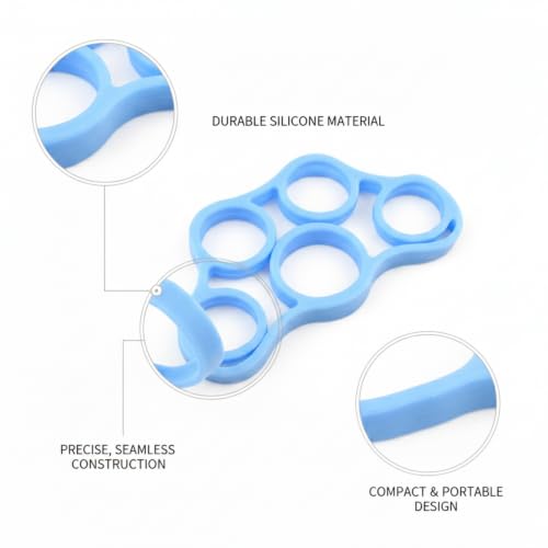 Hand Strengthener Silicone Finger Resistance Band for Grip Training and Extension Exercises - color: Blue