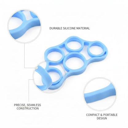 Premium Silicone Finger Resistance Band for Hand Exercise and Grip Practice - color: Blue