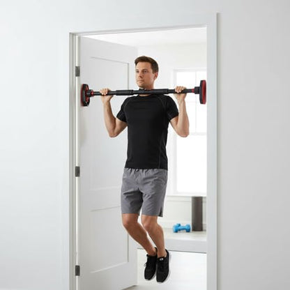 Adjustable Doorway Pull Up Bar for Home Gym - No Drilling Required, Portable Strength Training Bar with Comfortable Grip for Upper Body Workout - Fits Most Door Frames