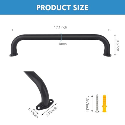 BiJun 17 Inch Monkey Bars Heavy Duty Metal Playground Handles,Black 6 Pack | Indoor Outdoor Ceiling Grab Bars,Anti-Rust Steel,300LBS Capacity,for Backyard Climbing Frame Treehouse Wall Ladder - color: Black-6pcs